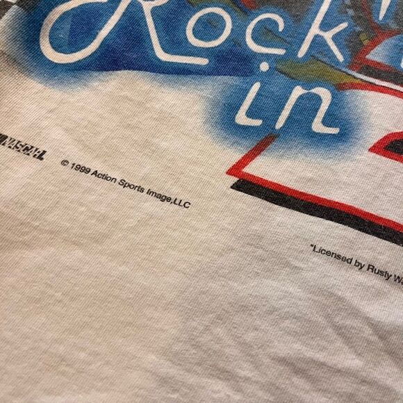 Chase Authentics Vintage 1999 Rusty Wallace Ready 2 Rock All Over Print T-Shirt - Picture 5 of 5